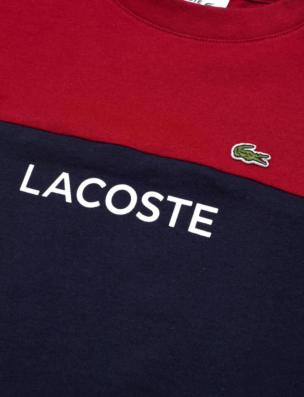 T shirt lacoste bleu top blanc rouge