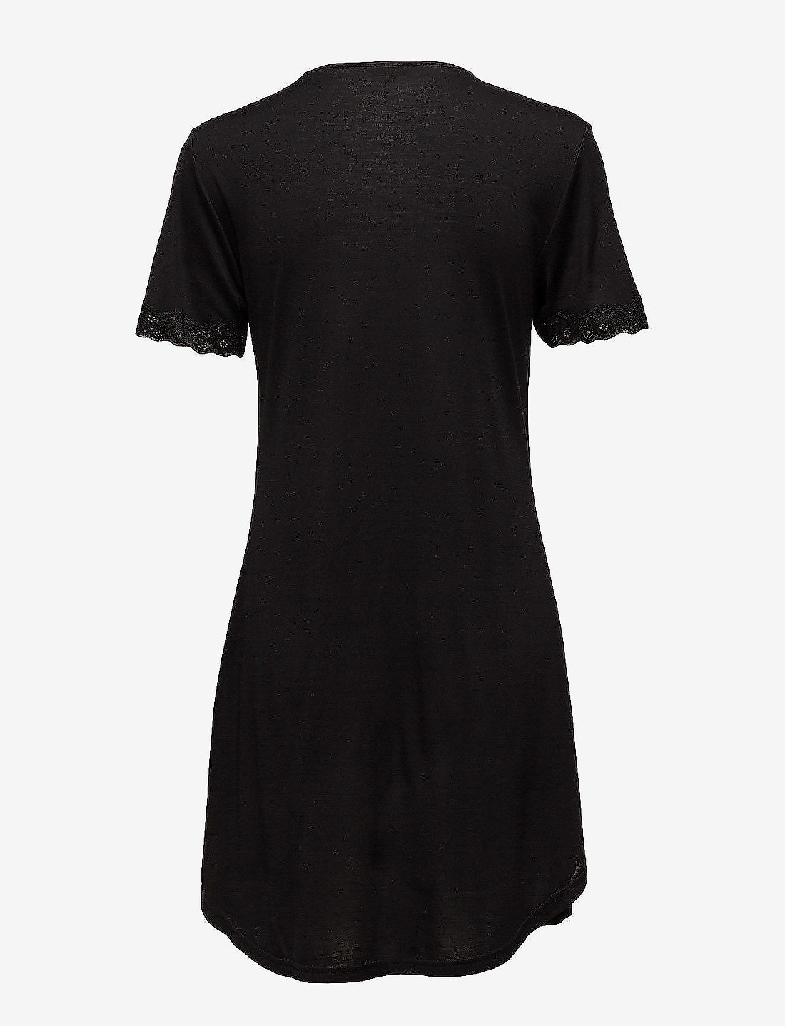 Lady Avenue - Silk Jersey - Nightgown w.sleeve - natkjoler - black - 2