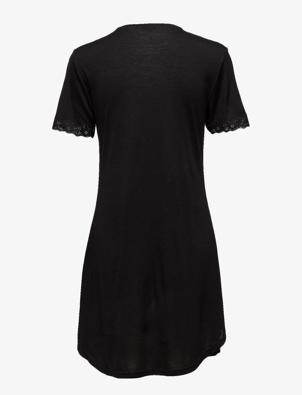 Lady Avenue - Silk Jersey - Nightgown w.sleeve - nachthemden - black - 2