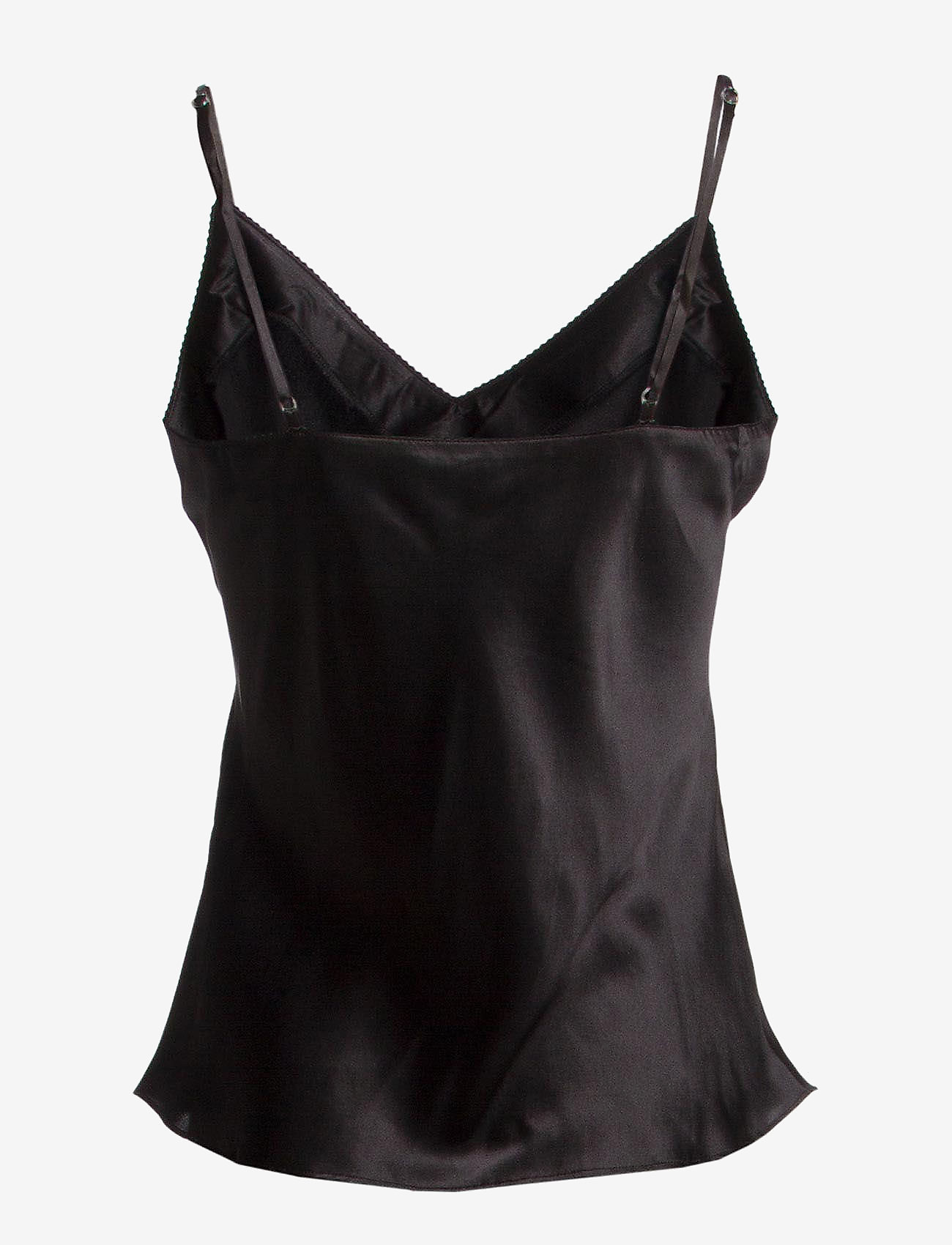 Lady Avenue - Pure Silk - Camisole w.cording - oberteile - black - 1
