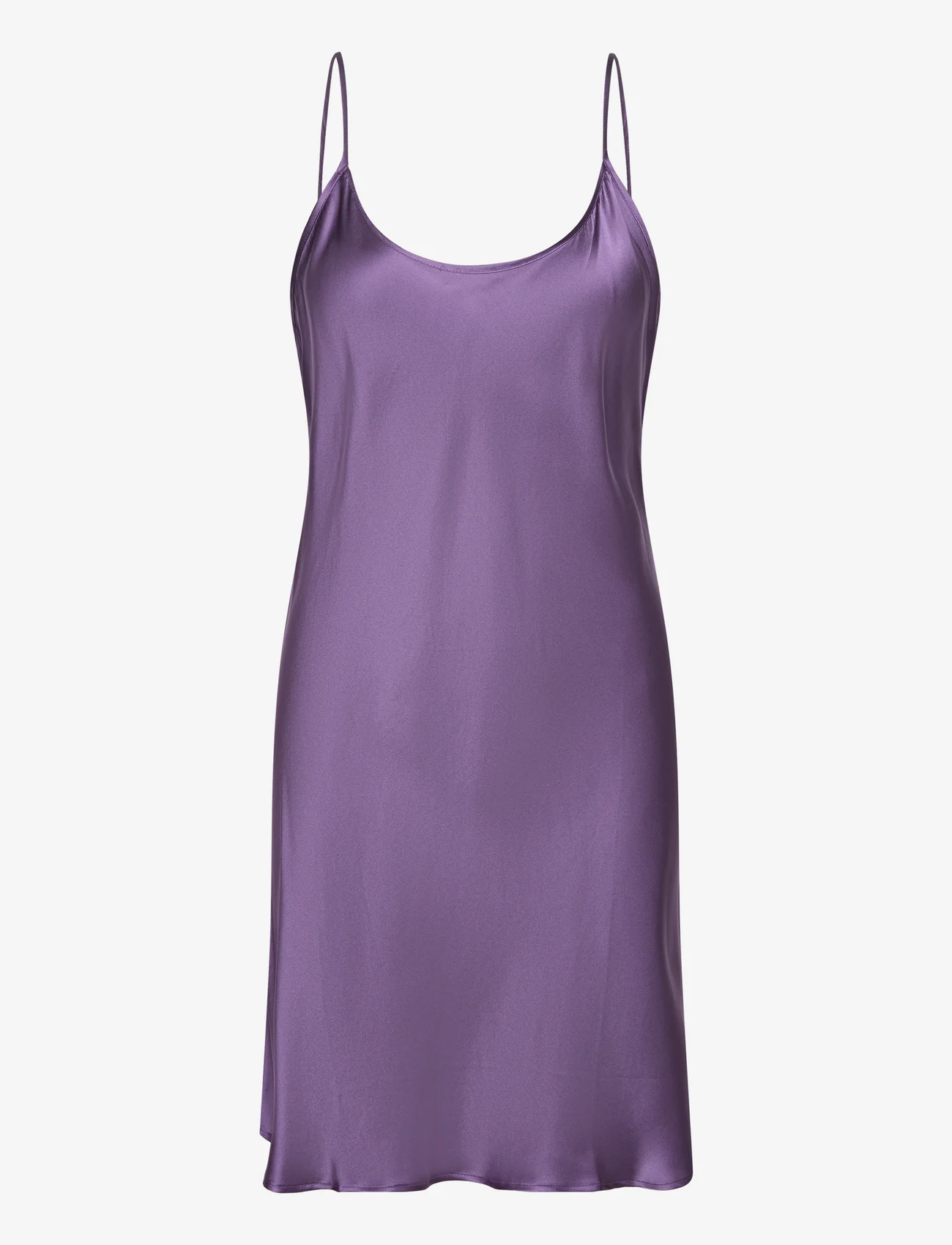 Lady Avenue - Pure Silk - Slip with round neck - plus size - purple - 0