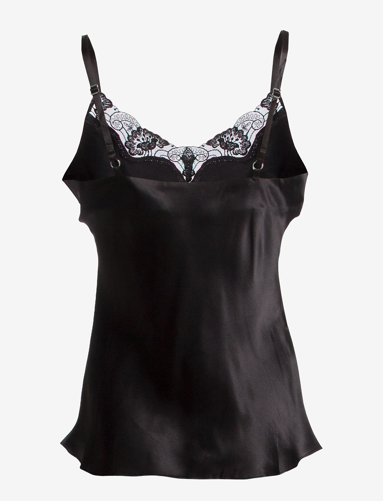 Lady Avenue - Pure Silk - Camisole w.lace - black - 2