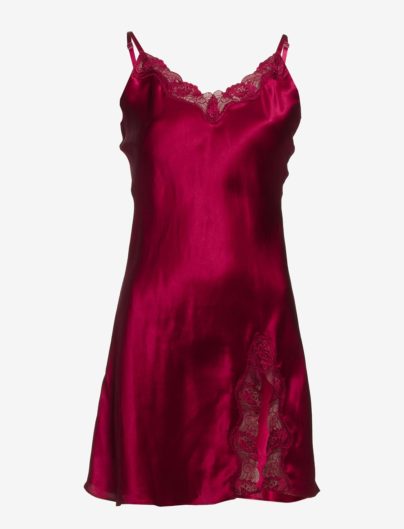 Lady Avenue - Pure Silk - Slip w.lace - bordeaux - 0