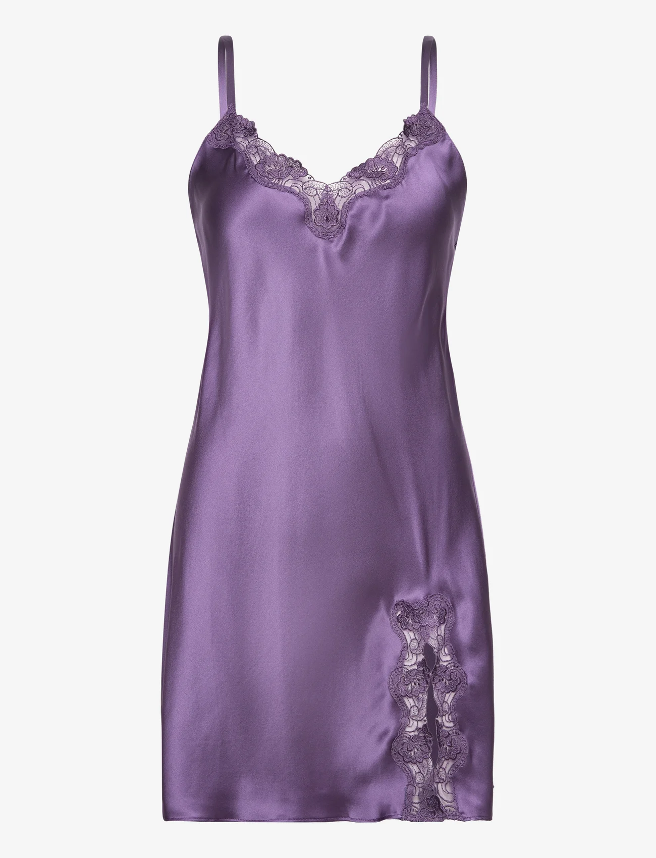 Lady Avenue - Pure Silk - Slip w.lace - fødselsdagsgaver - purple - 0