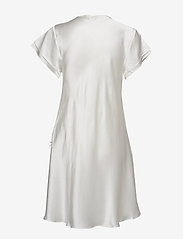 Lady Avenue - Pure Silk - Nightgown w.lace, short - naktiniai marškiniai - off-white - 1