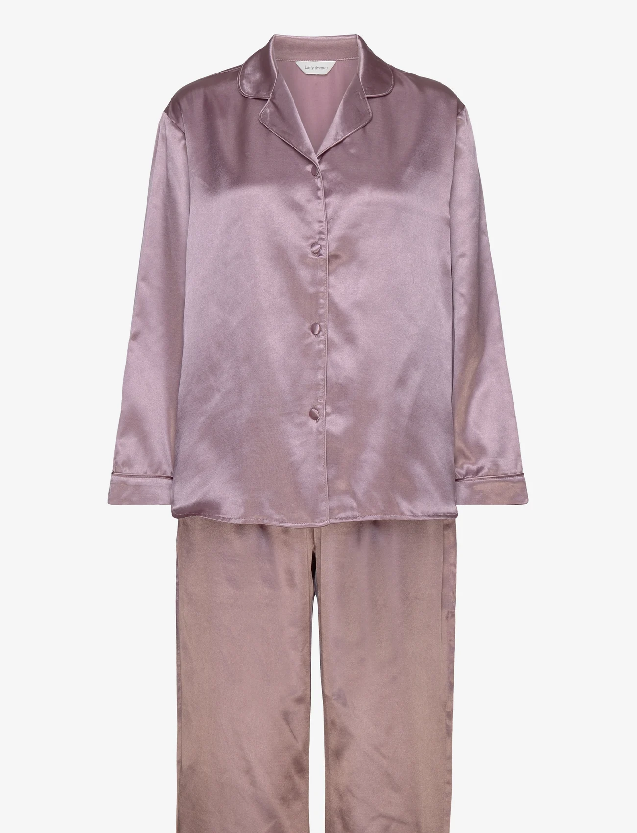 Lady Avenue - Satin Long Sleeve Pyjamas - pysjamas - winter rose - 0