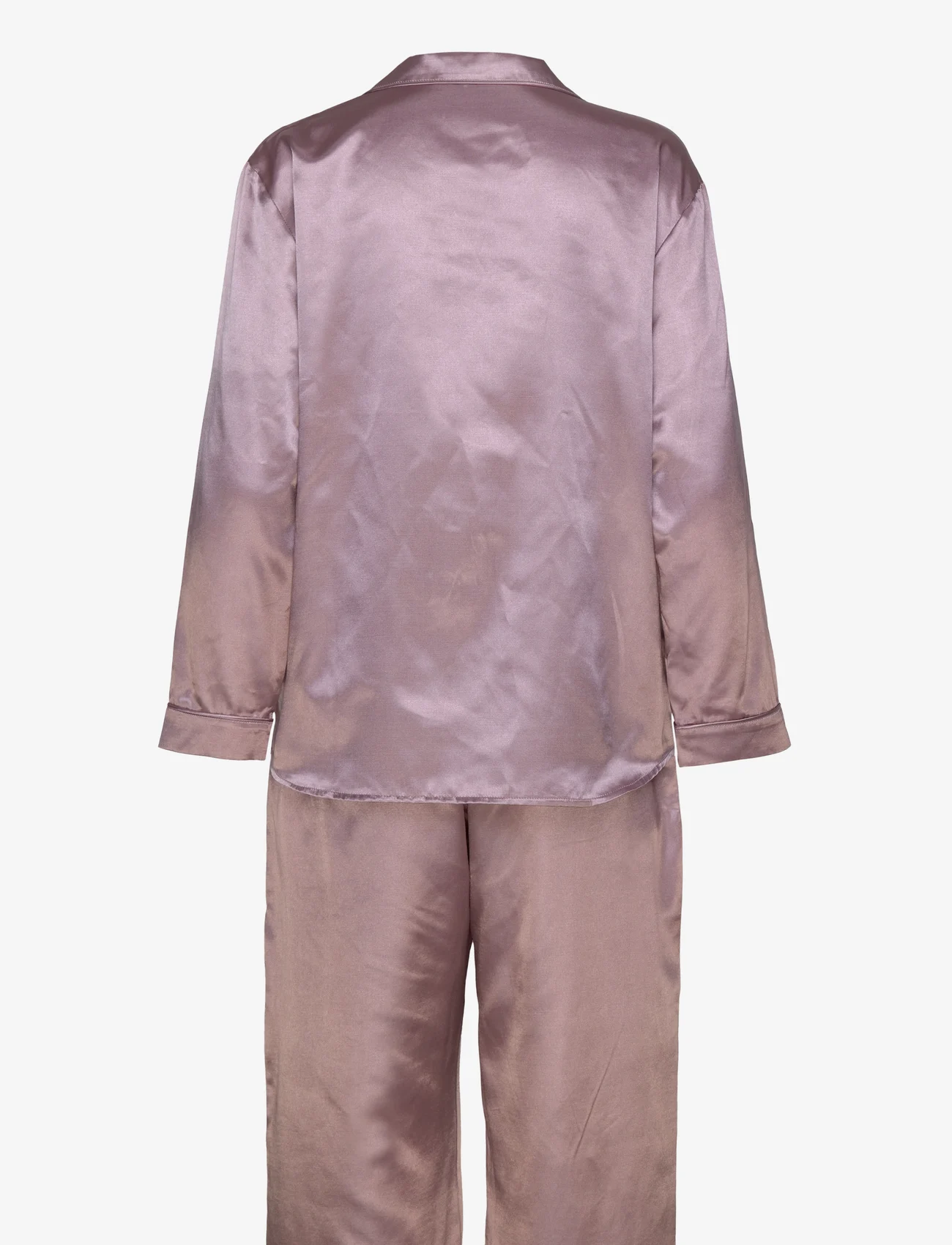 Lady Avenue - Satin Long Sleeve Pyjamas - plus size - winter rose - 1
