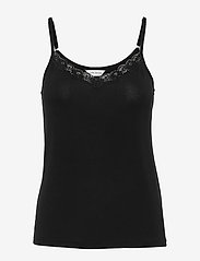 Lady Avenue - Bamboo - Camisole with lace - pysjoverdeler - black - 0