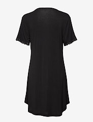 Lady Avenue - Bamboo short sleeve nightdress with - nightdresses - black - 2