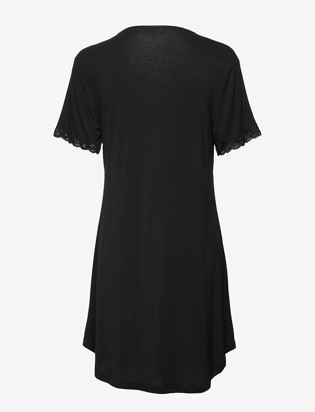 Lady Avenue - Bamboo short sleeve nightdress with - nattlinnen - black - 2