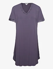 Lady Avenue - Bamboo short sleeve nightdress with - plus size - graphite - 0