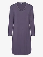 Bamboo long sleeve nightdress with - GRAPHITE