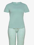Bamboo Short-sleeve PJ with pirate - GREEN CHECKS