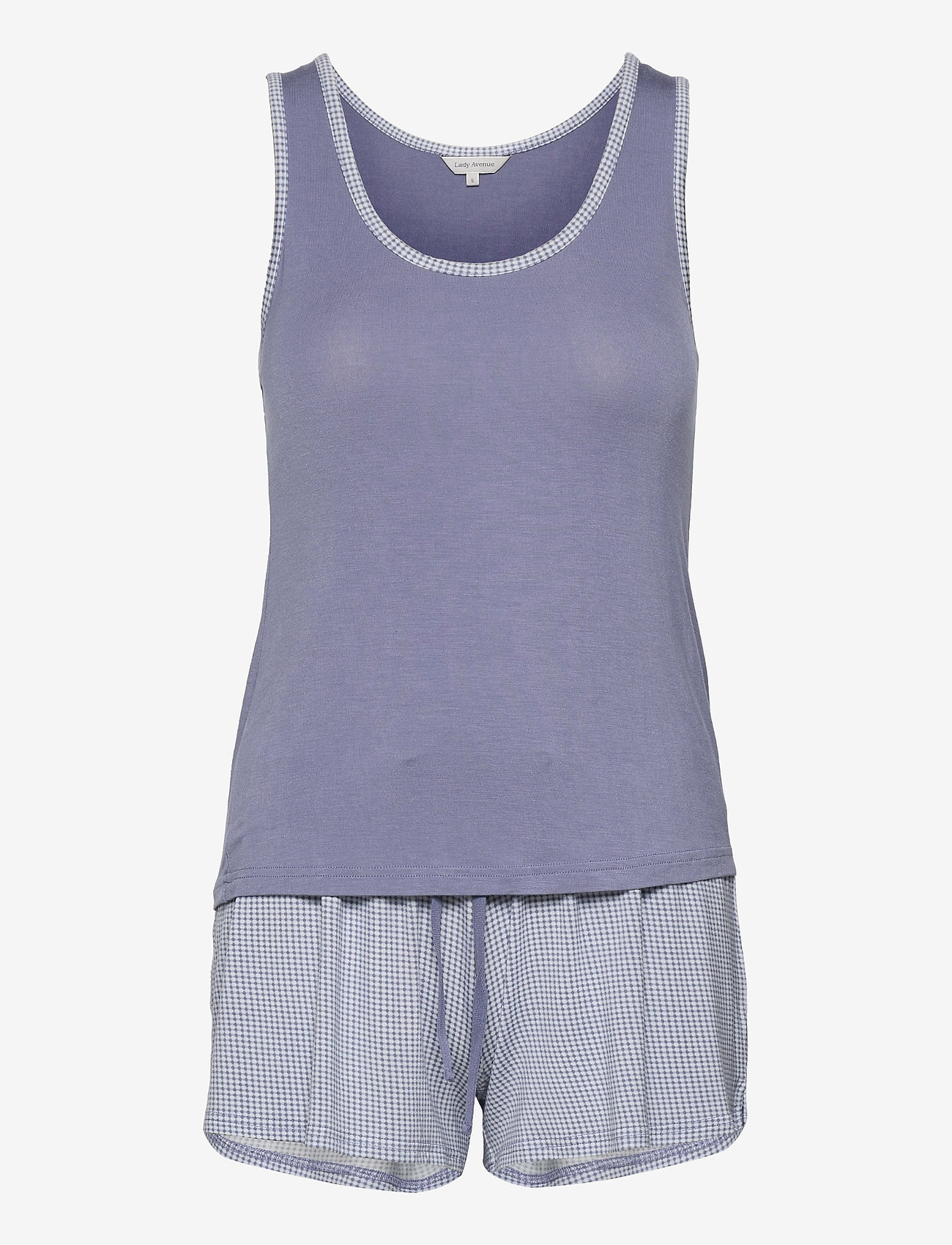 Lady Avenue - Bamboo Top & Boxer (Set) - denim pepita - 0