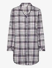 Lady Avenue - Cotton Flannel Nightshirt - plus size - graphite checks - 0