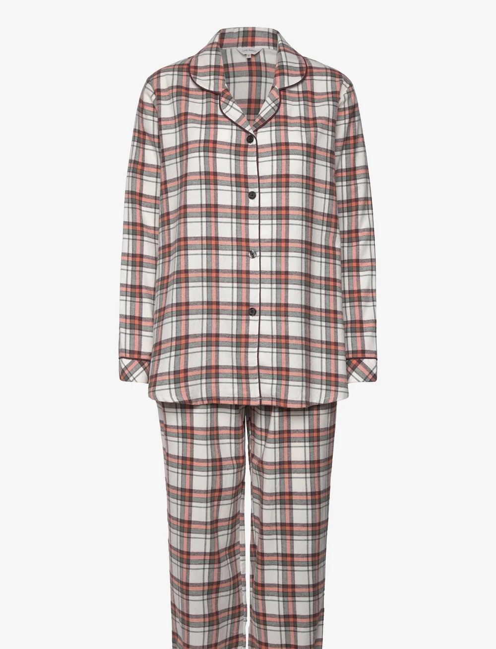 Lady Avenue - Cotton Flannel Pyjamas - pyjamas - coffe/army checks - 0