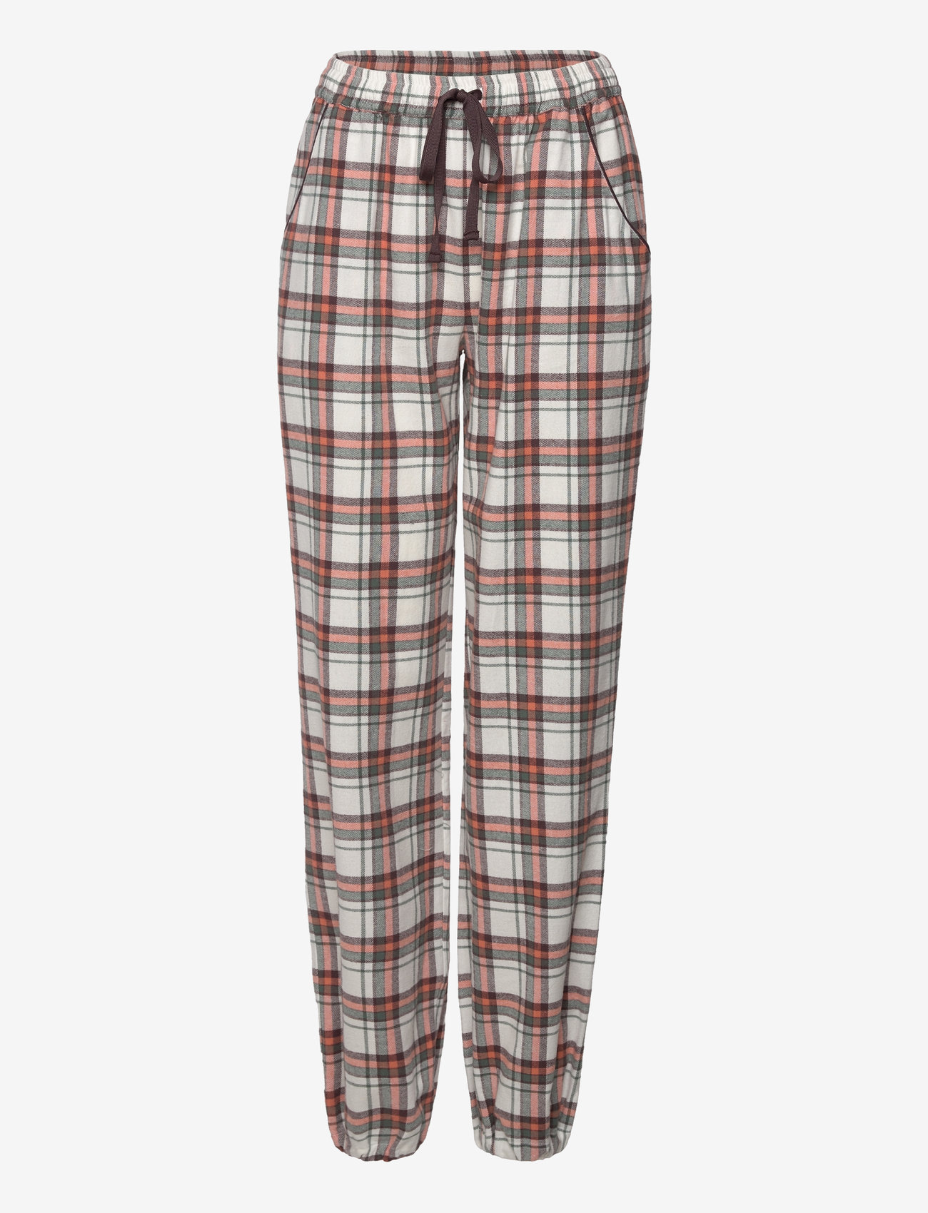 Lady Avenue - Cotton Flannel Pyjamas - weihnachts-pyjamas - coffe/army checks - 2