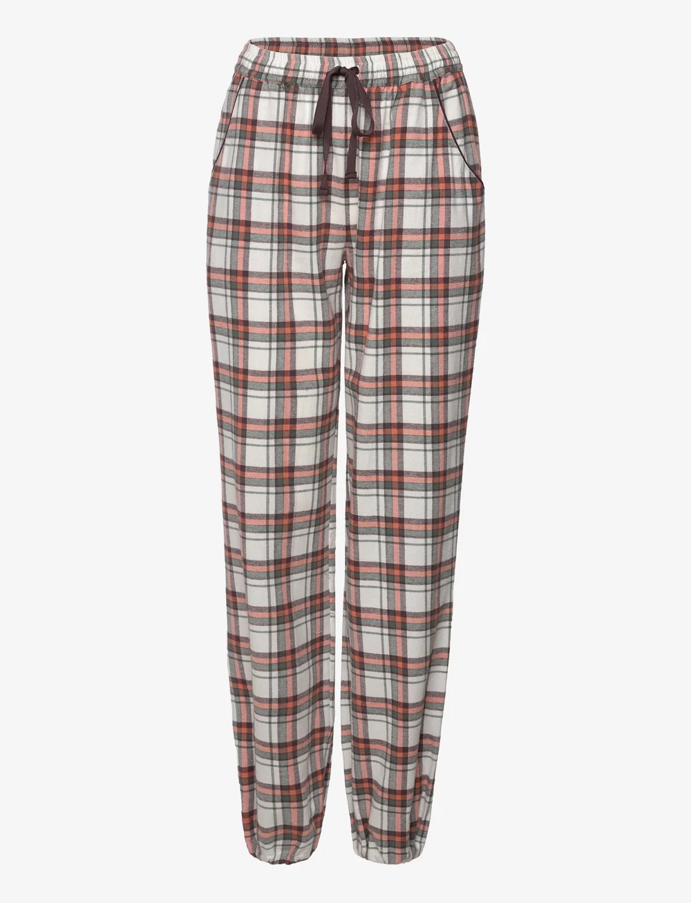 Lady Avenue - Cotton Flannel Pyjamas - pyjamas - coffe/army checks - 2