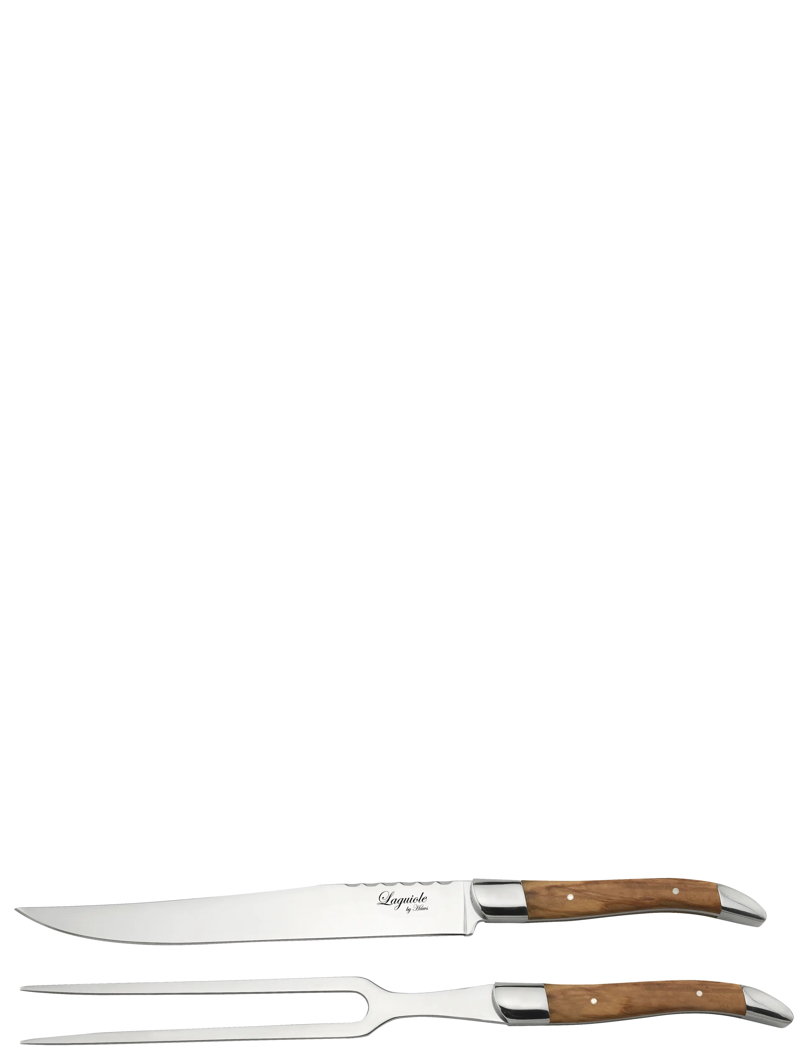 Laguiole By Hâws Laguiole By Hâws Carving Knife And Fork Set 2 Pcs Olive - Køkkenknive & Knivtilbehør - BROWN / brown
