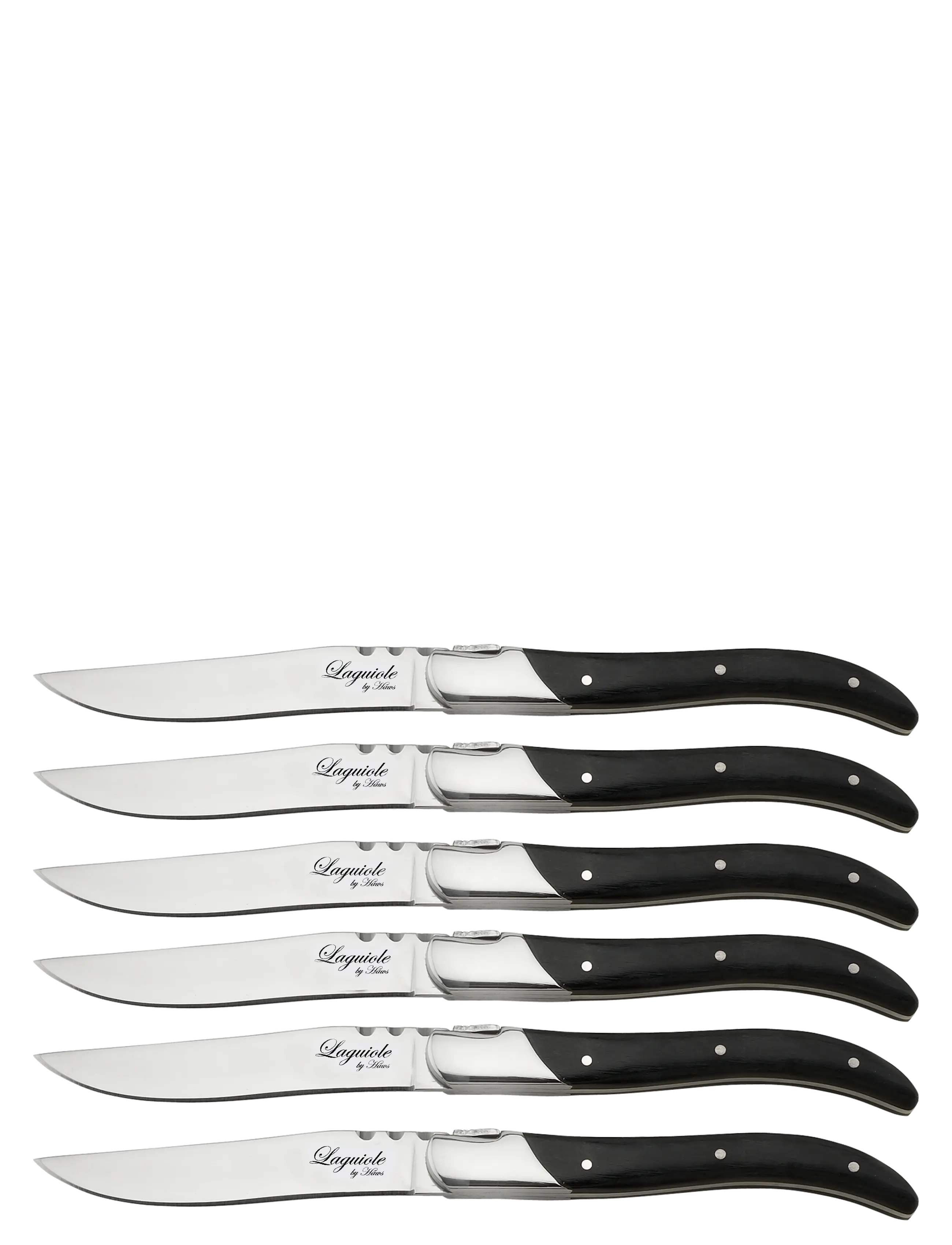 Laguiole By Hâws Steak Knife Set 6 Pcs Black Wood - BLACK