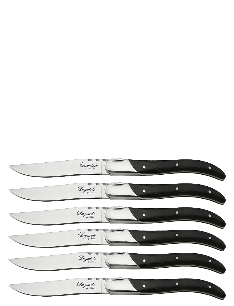 Laguiole By Hâws - Laguiole By Hâws Steak Knife Set 6 Pcs Black Wood - grillbestik - black - 0