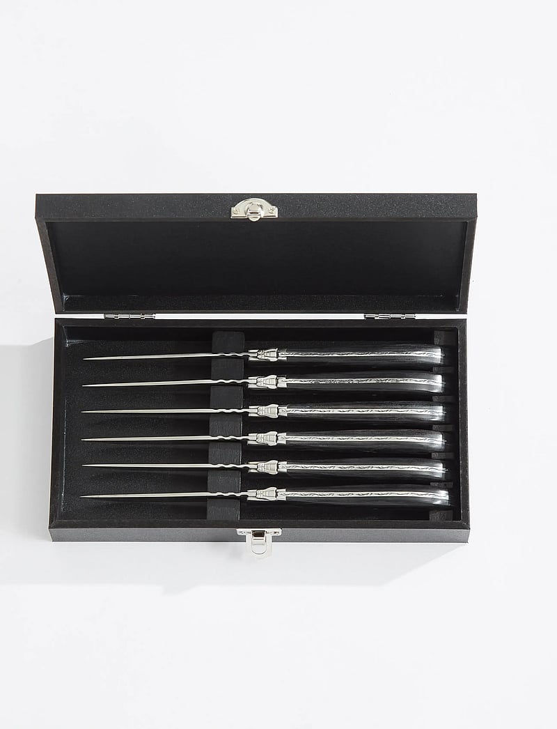 Laguiole By Hâws - Laguiole By Hâws Steak Knife Set 6 Pcs Black Wood - grillbestik - black - 1