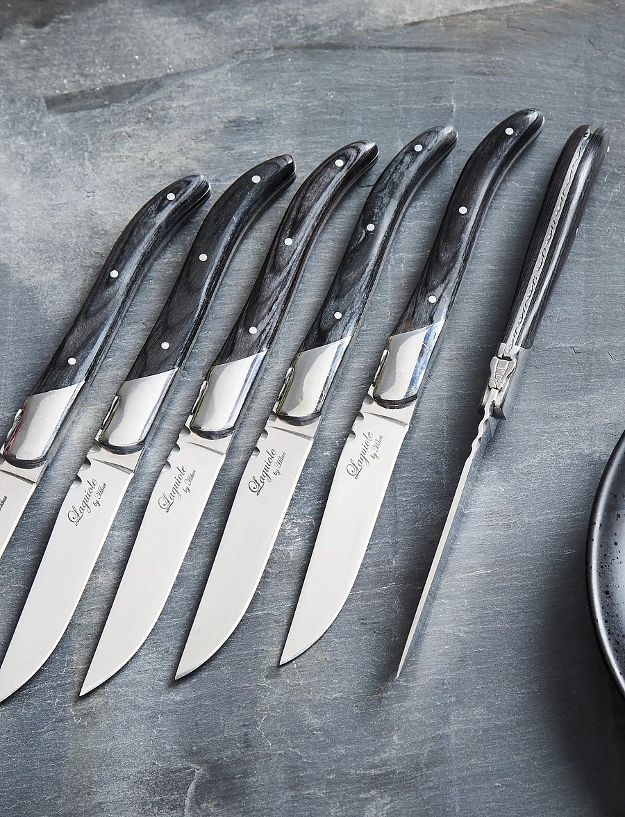 Laguiole By Hâws - Laguiole By Hâws Steak Knife Set 6 Pcs Black Wood - grill- & steakbesteck - black - 0