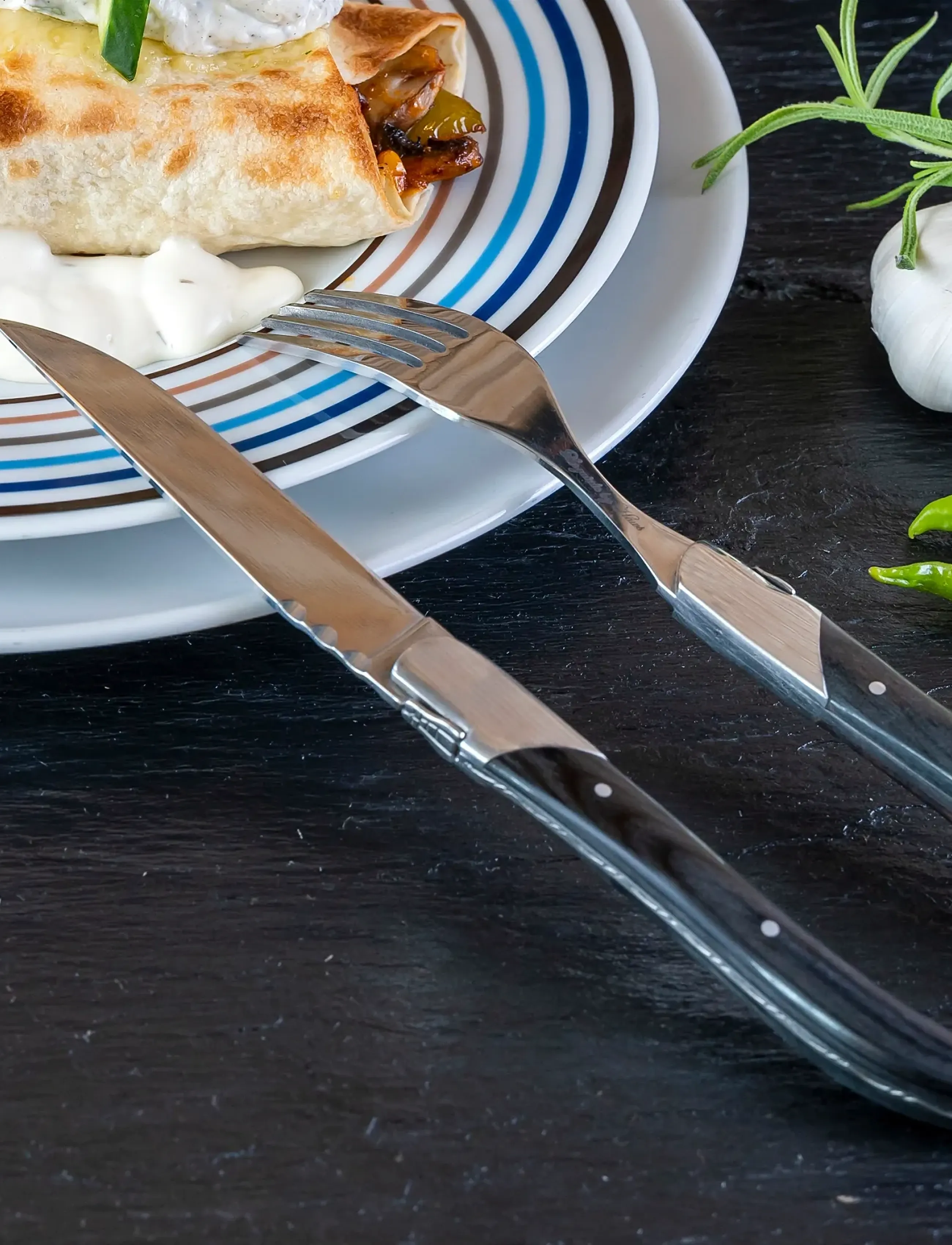 Laguiole By Hâws Laguiole By Hâws Steak Knife Set 6 Pcs Black Wood - Konfirmation - BLACK / black