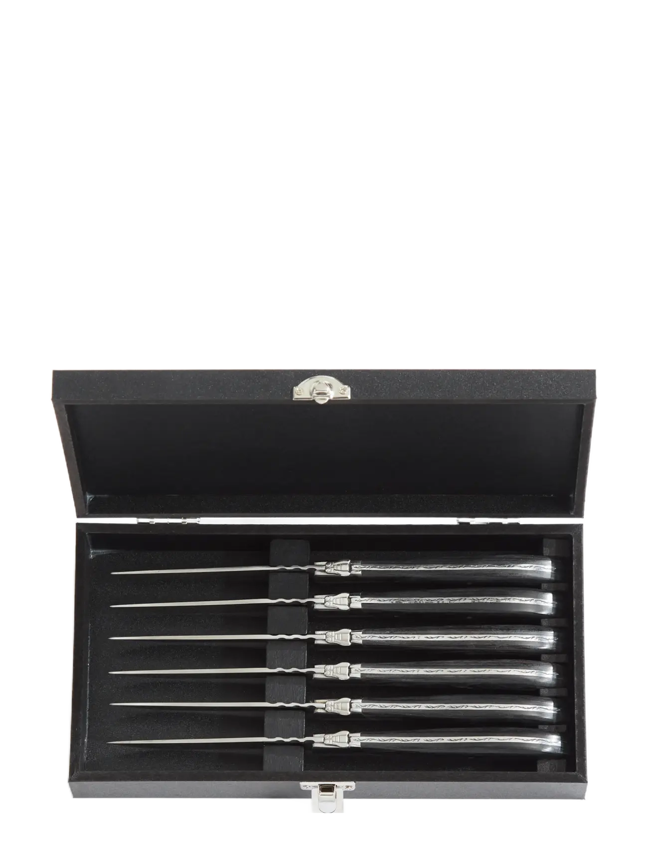 Laguiole By Hâws - Laguiole By Hâws Steak Knife Set 6 Pcs Black Wood - steak knives - black - 2