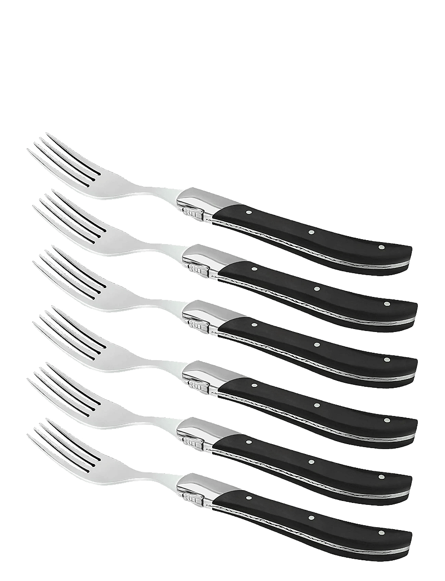 Laguiole By Hâws - Laguiole By Hâws Steak Fork Set 6 Pcs Black Wood - gabeln - black - 1
