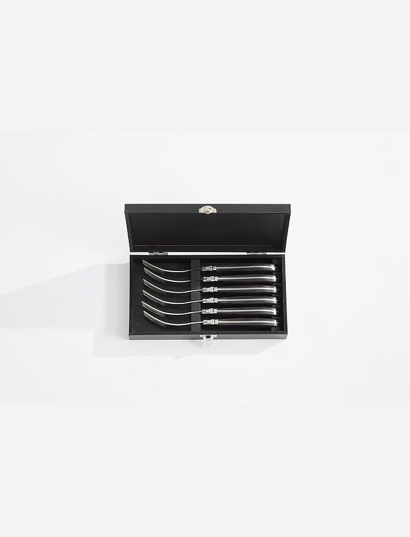 Laguiole By Hâws - Laguiole By Hâws Steak Fork Set 6 Pcs Black Wood - gabeln - black - 1
