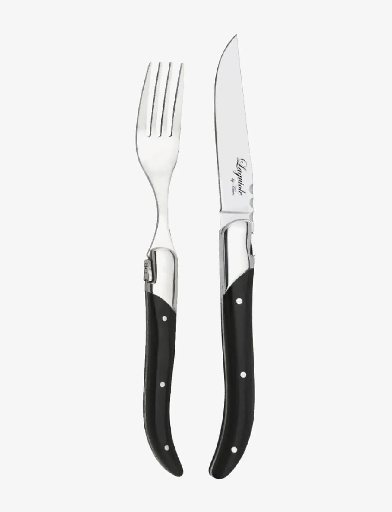 Laguiole By Hâws - Laguiole By Hâws 6 Steak Knives And 6 Forks - Black Wood - grill- & steakbesteck - black - 0