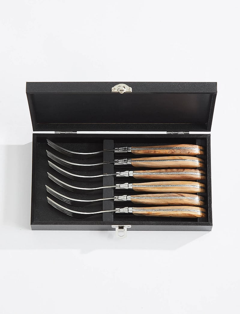 Laguiole By Hâws - Laguiole By Hâws Steak Fork Set 6 Pcs Olive - gabeln - brown - 1