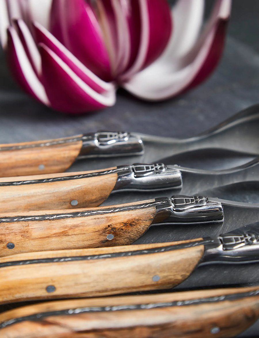 Laguiole By Hâws - Laguiole By Hâws Steak Fork Set 6 Pcs Olive - kahvlid - brown - 4