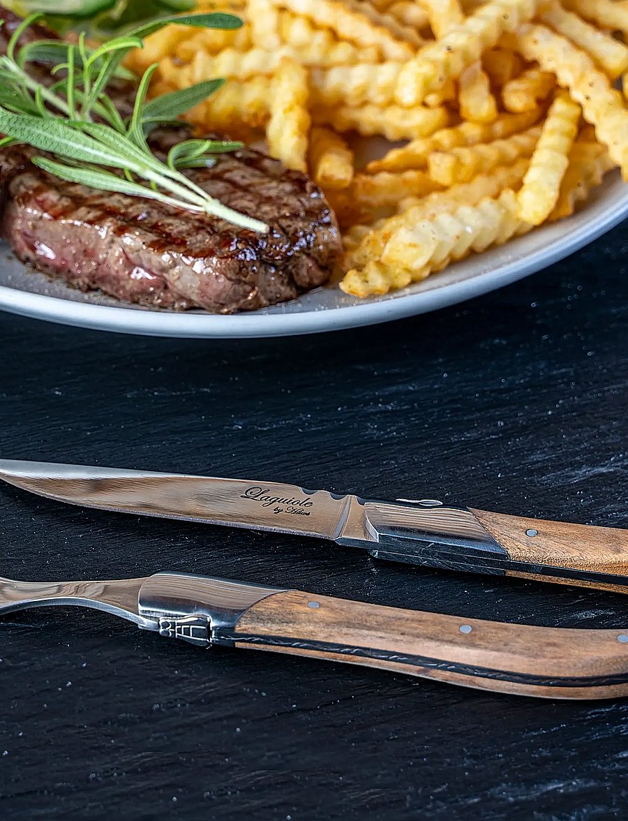 Laguiole By Hâws - Laguiole By Hâws Steak Fork Set 6 Pcs Olive - kahvlid - brown - 5