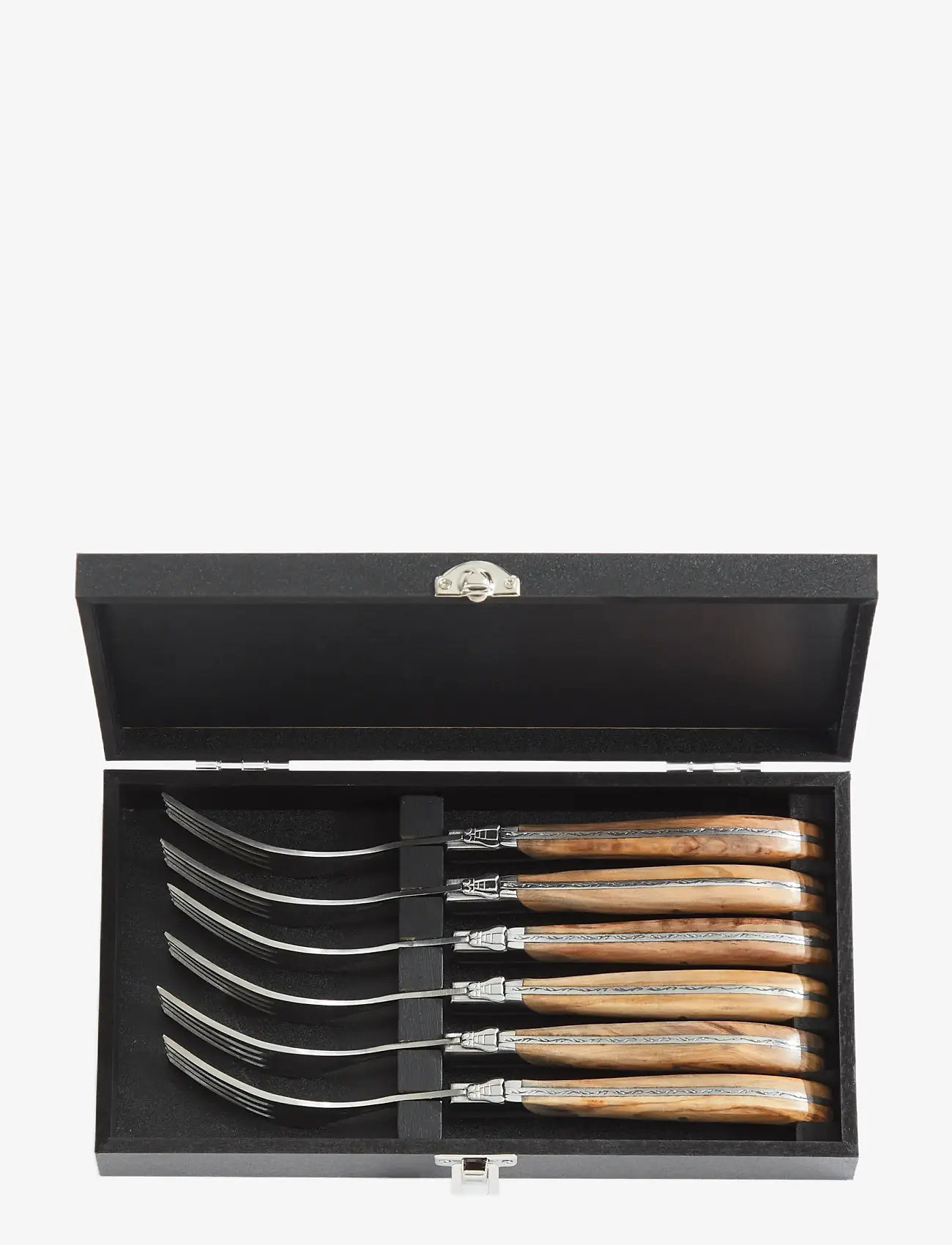 Laguiole By Hâws - Laguiole By Hâws Steak Fork Set 6 Pcs Olive - gabeln - brown - 2