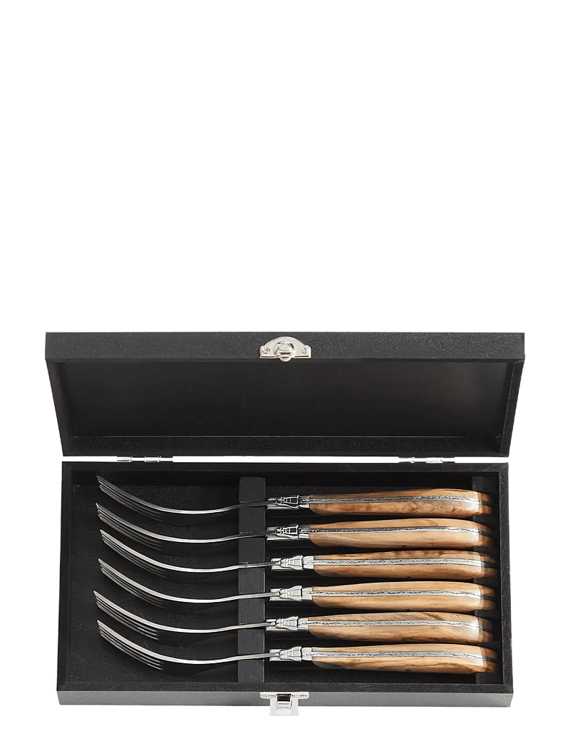 Laguiole By Hâws - Laguiole By Hâws Steak Fork Set 6 Pcs Olive - gabeln - brown - 2