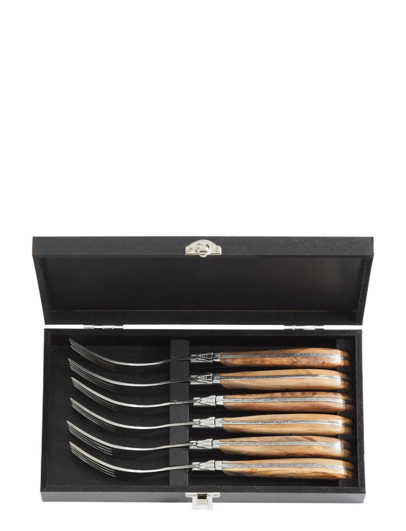 Laguiole By Hâws - Laguiole By Hâws Steak Fork Set 6 Pcs Olive - gafler - brown - 2