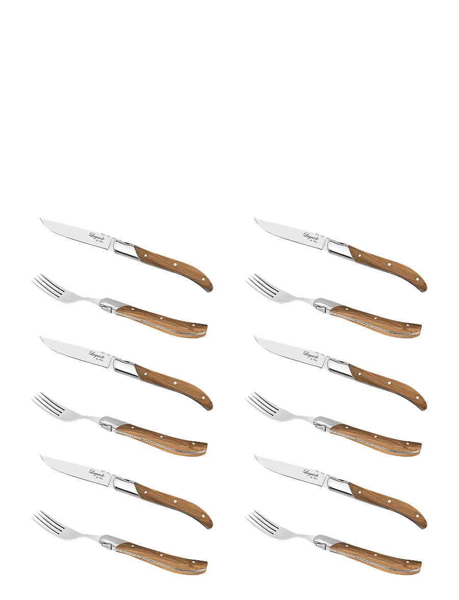 Laguiole By Hâws - Laguiole By Hâws Steak Dinner Set 12 Pcs Olive - grill- & steakbesteck - brown - 1