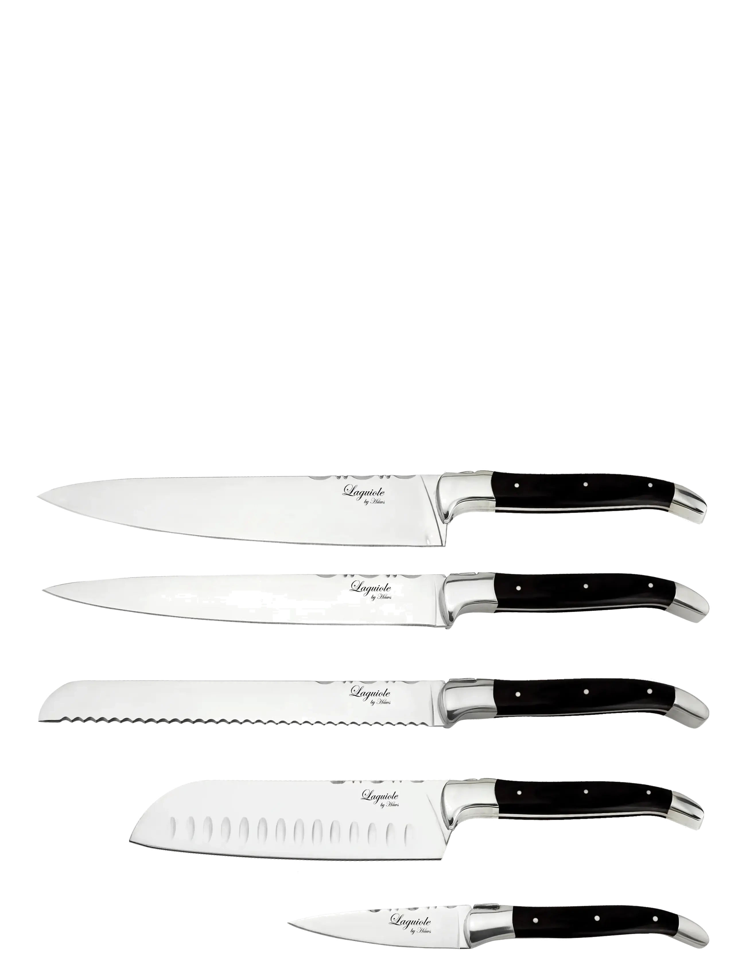 Laguiole By Hâws - Laguiole By Hâws Chef Set 5 Pcs Black Wood - knivsæt - black - 1
