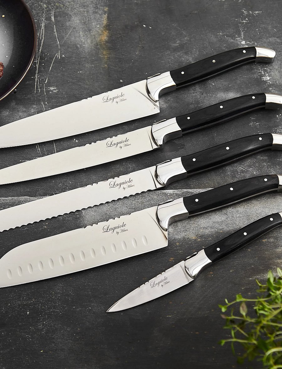 Laguiole By Hâws - Laguiole By Hâws Chef Set 5 Pcs Black Wood - messersets - black - 0