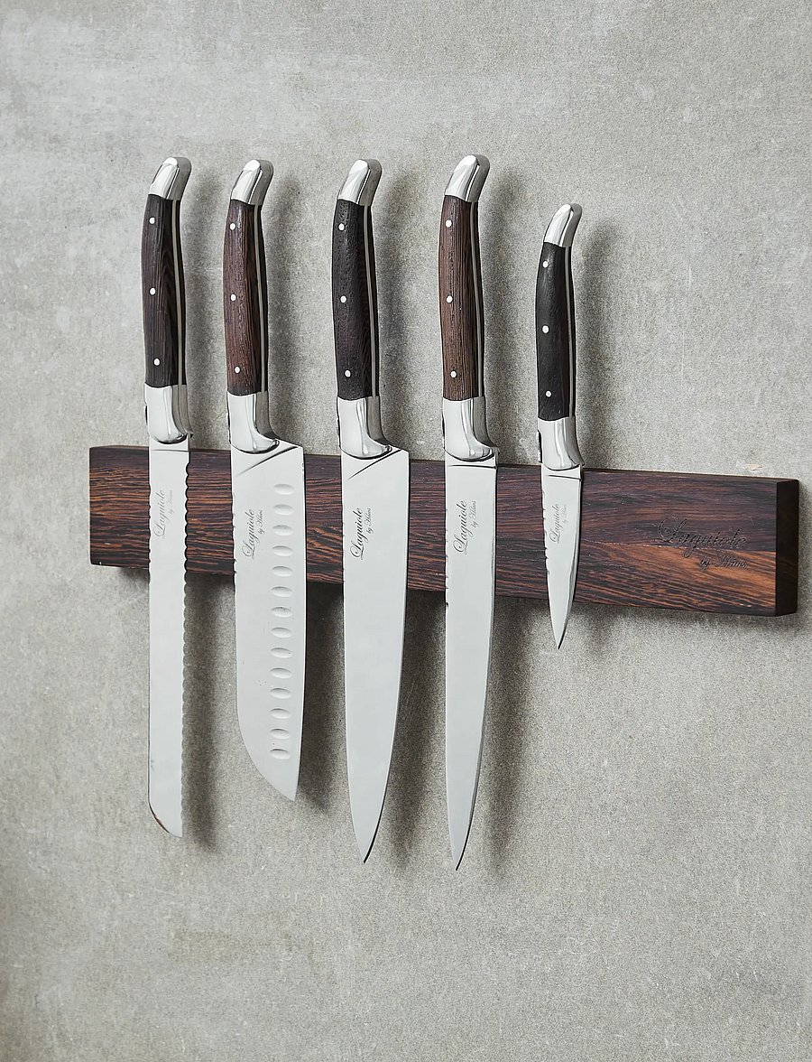 Laguiole By Hâws - Laguiole by Hâws Chef Set 5 pcs + Wall Knife Holder Wengé - messersets - brown - 0