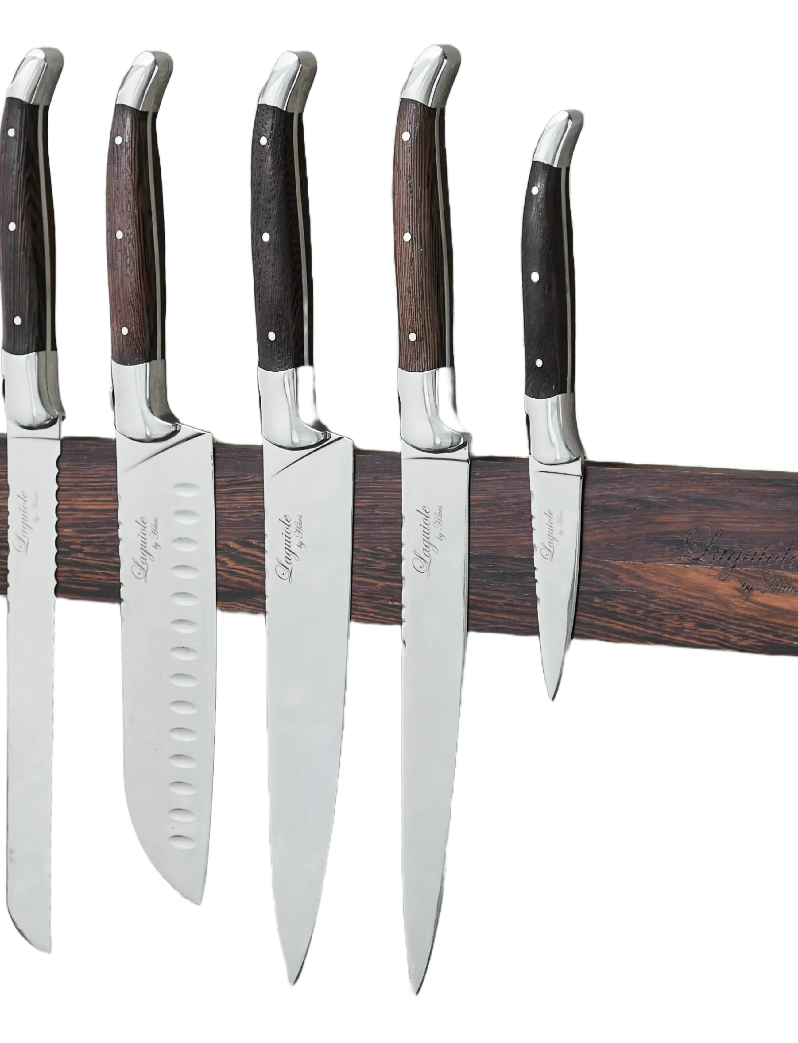 Laguiole By Hâws - Laguiole by Hâws Chef Set 5 pcs + Wall Knife Holder Wengé - ensemble de couteaux - brown - 2
