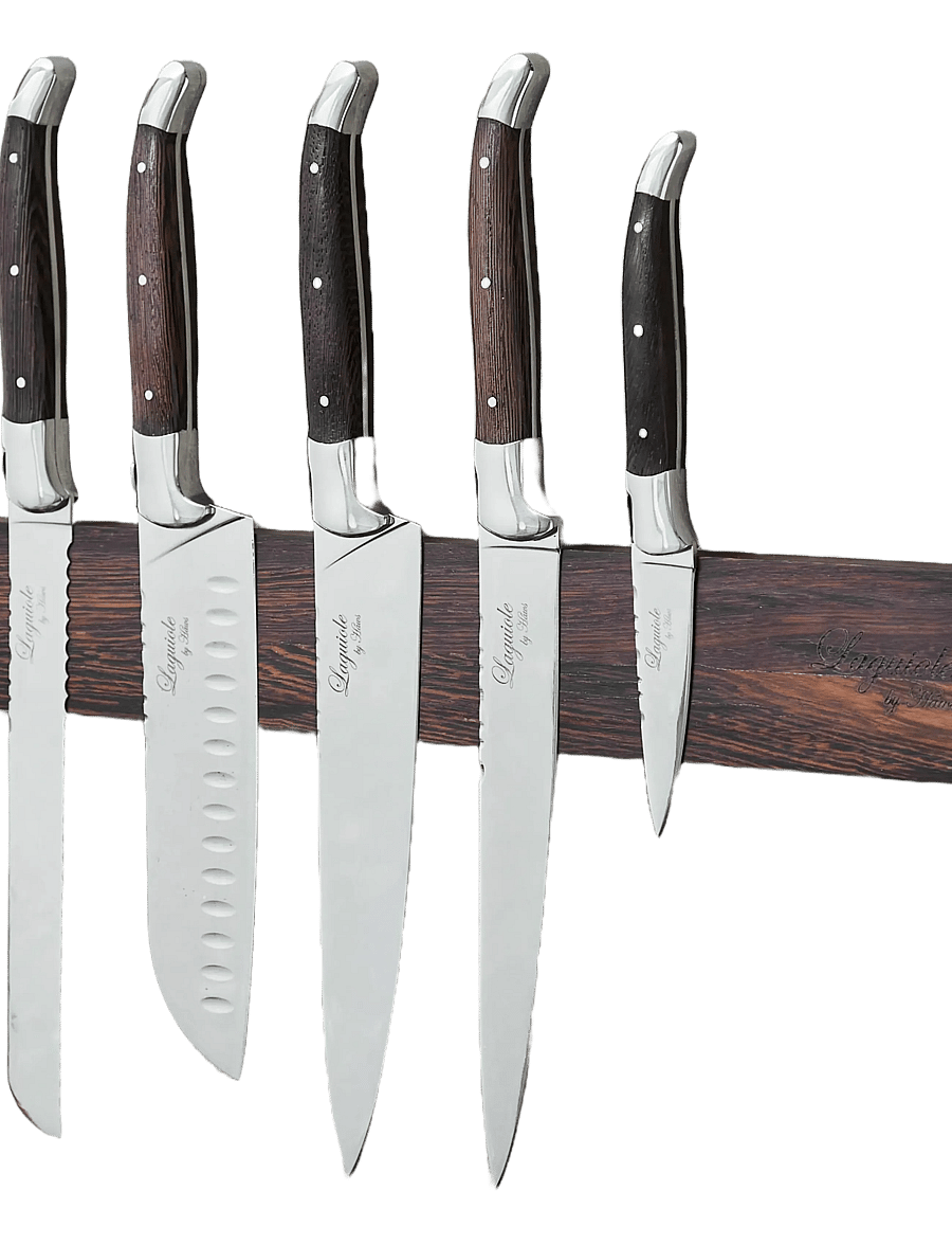 Laguiole By Hâws - Laguiole by Hâws Chef Set 5 pcs + Wall Knife Holder Wengé - messersets - brown - 2