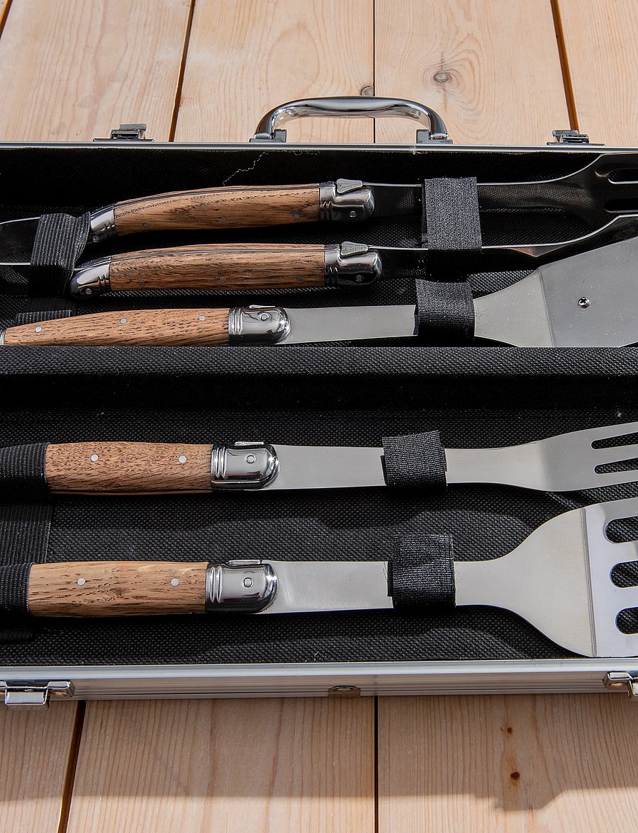 Laguiole By Hâws - Laguiole By Hâws Bbq Set 4 Pcs Oak - silver - 2