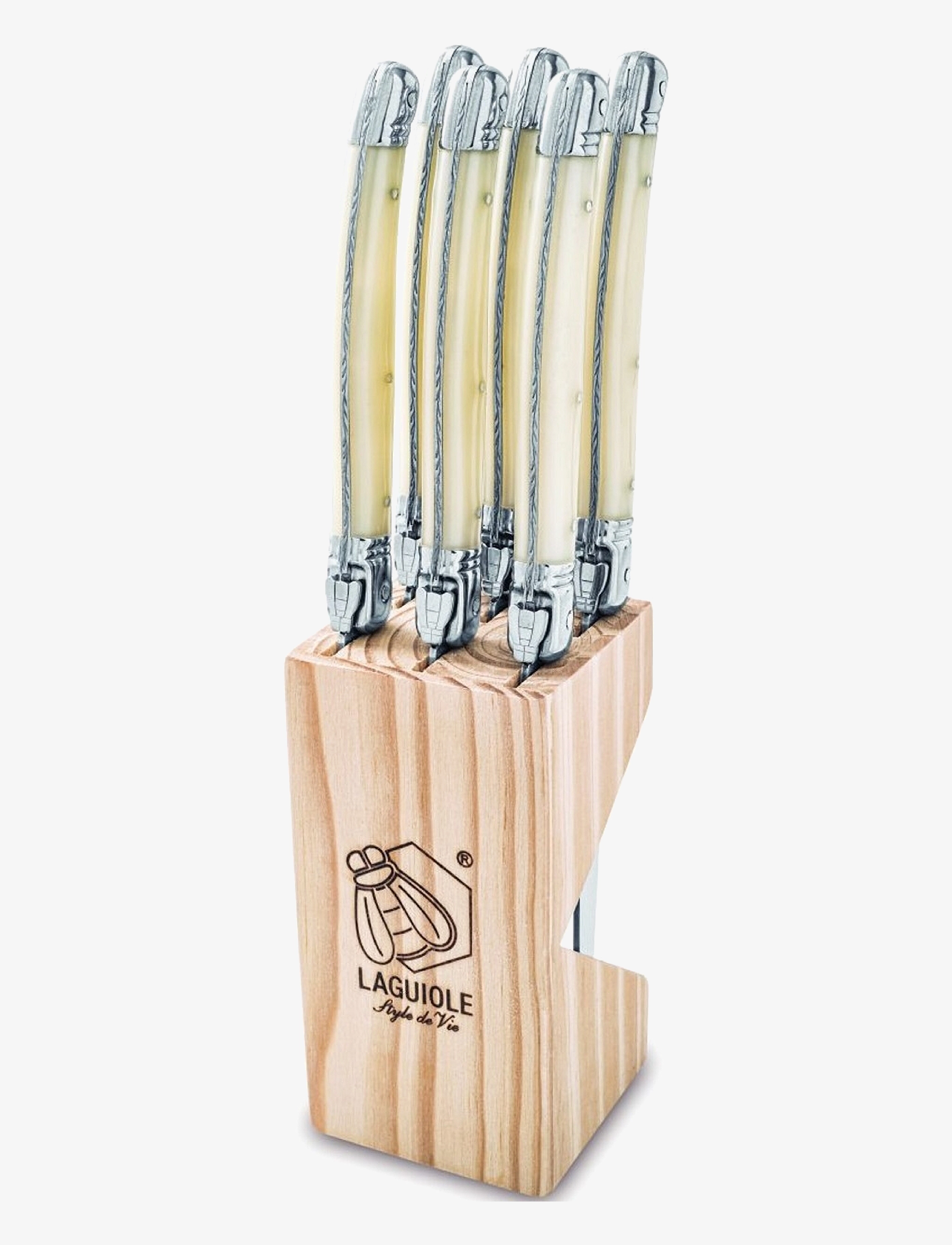 Laguiole Style de Vie Steak knives Laguiole  SET 6 - Laguiole Style de Vie - PEARL / cream