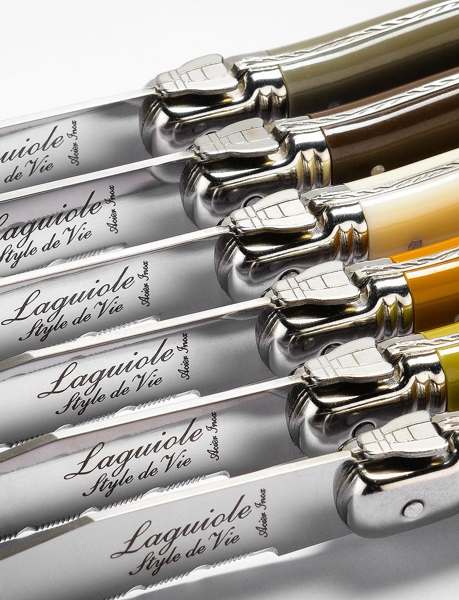 Laguiole Style de Vie - Steak knives Laguiole SET 6 - osta hinna alusel - pearl/brown/grey - 0