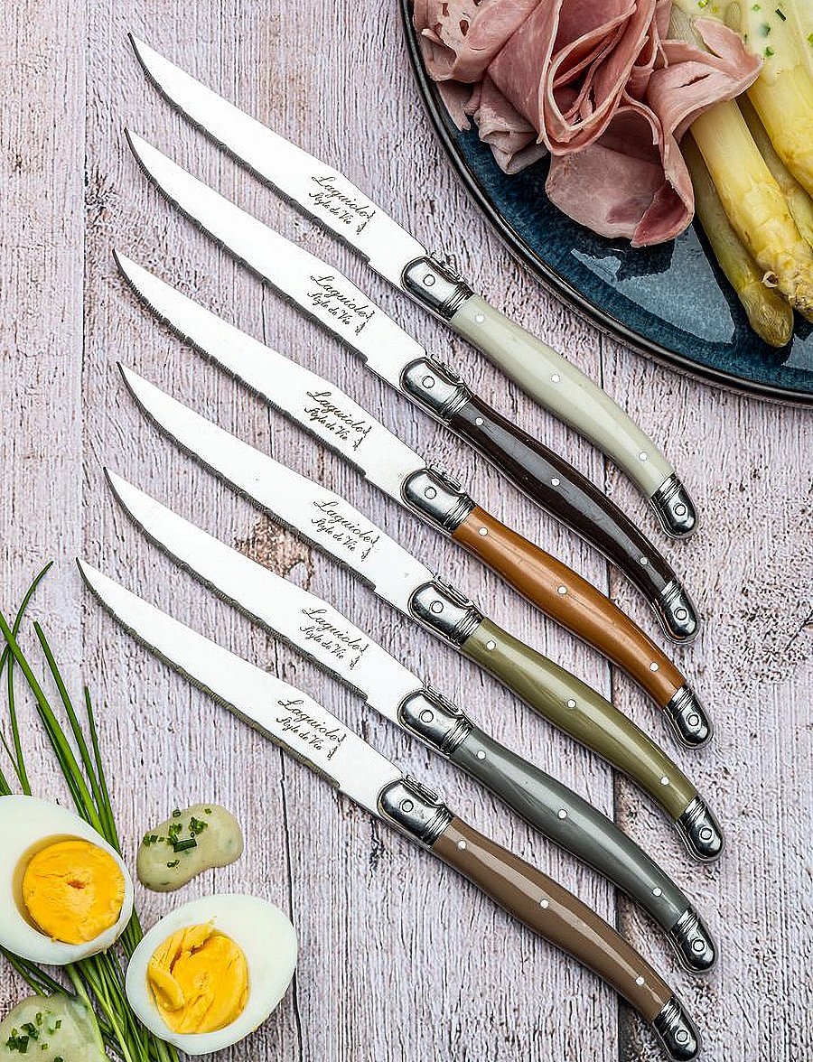 Laguiole Style de Vie - Steak knives Laguiole SET 6 - nach preis einkaufen - pearl/brown/grey - 0