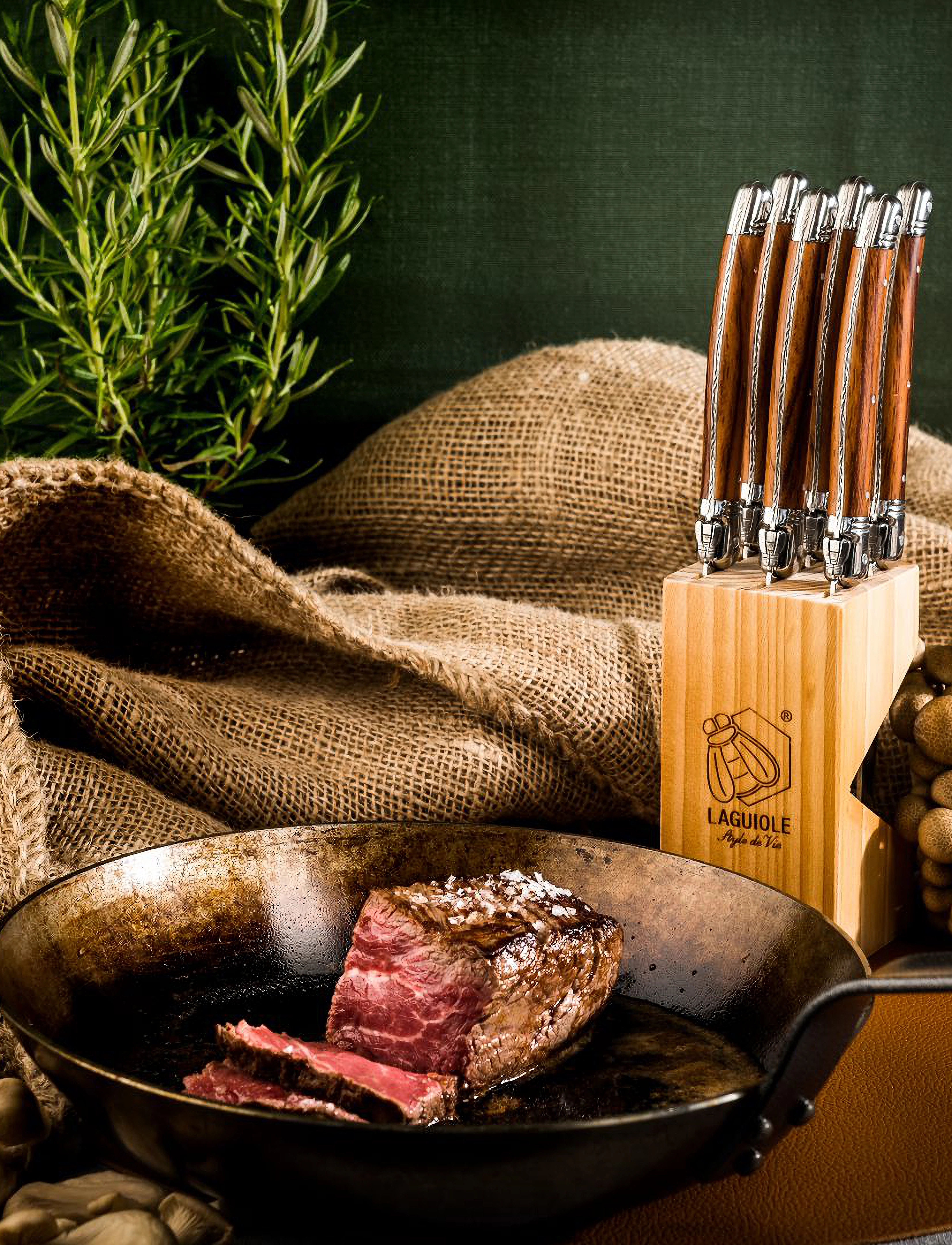 Laguiole Style de Vie Laguiole-Grillknive, Sæt Med 6 Stk., L11 cm, Brown, Bestik > Steakbestik, Unisex