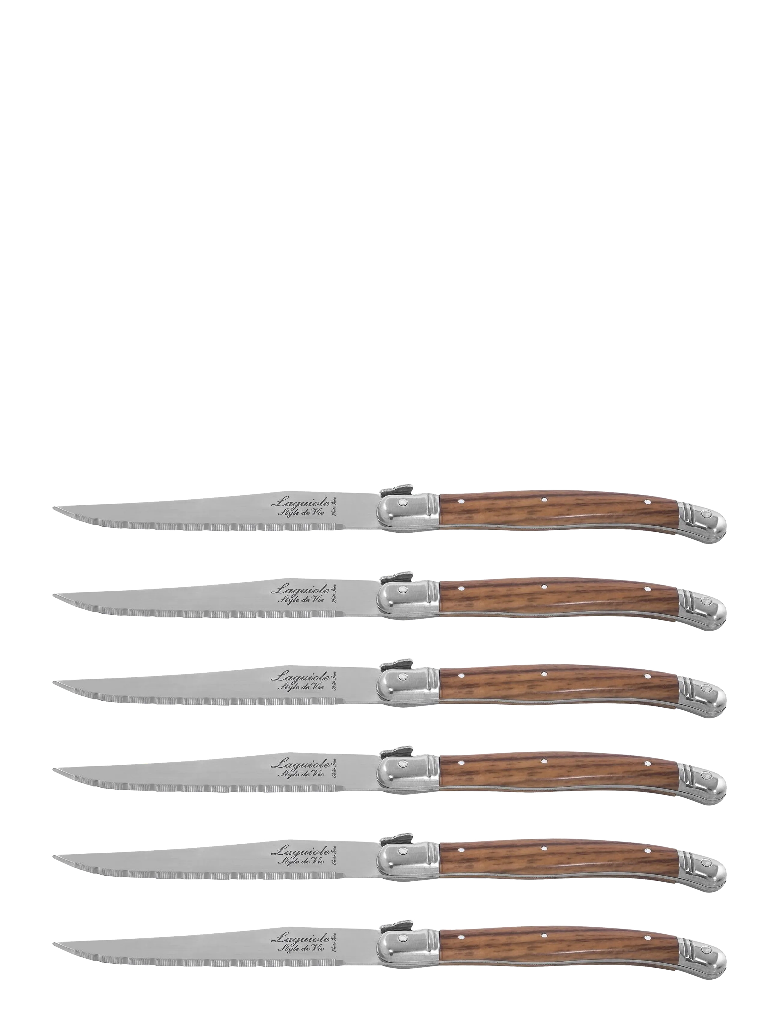 Laguiole Style de Vie - Laguiole-grillknive, sæt med 6 stk. - køb efter pris - wood - 2